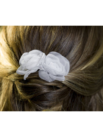 Par de Enfeite de Cabelo para Noivas Camélia Grande Pin